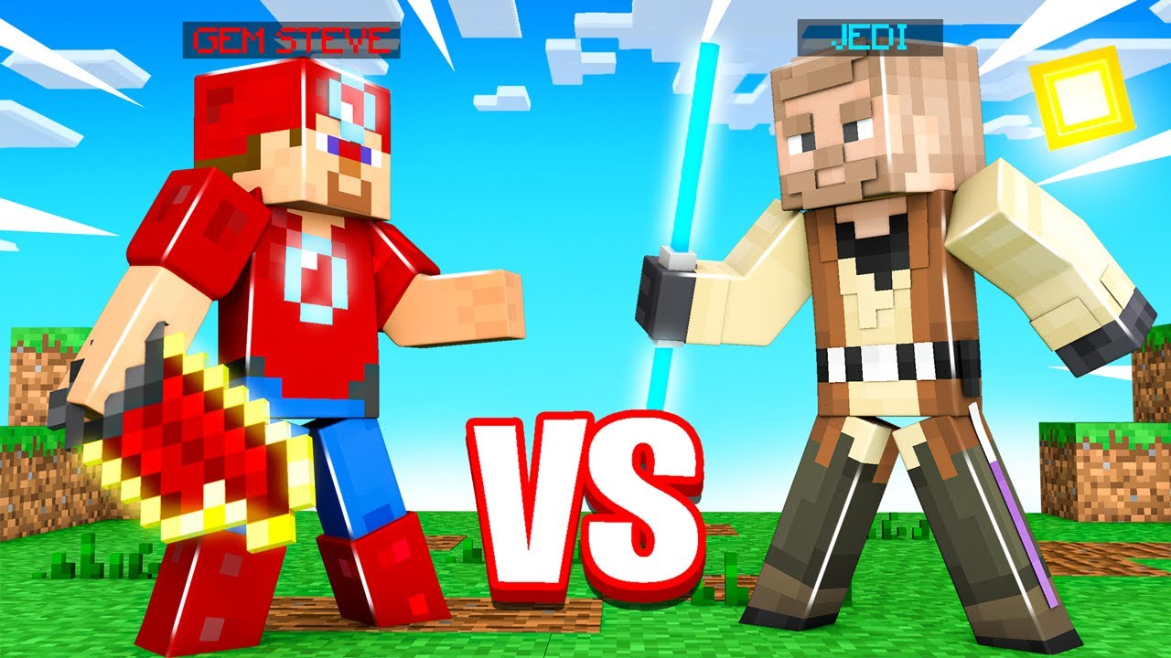Using GEM ARMOR vs a JEDI in Minecraft