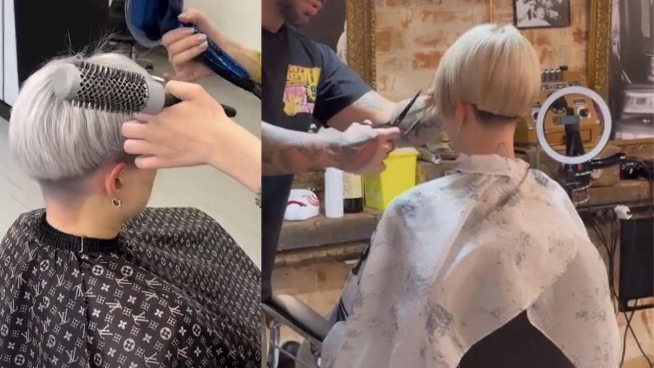 My Girlfriend Epic long to headshave haircut/Headshave buzzcut bald 2024-2025/Undercut short haircut