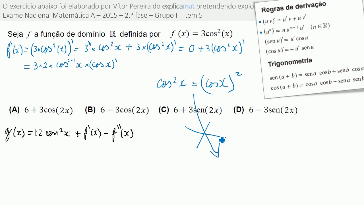 Derivadas - Trigonometria - Exame Nacional Matemática A - 12.º Ano