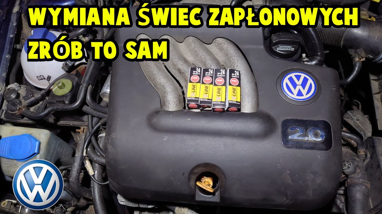 Wymiana świec zapłonowych - kabli zapłonowych VW Golf IV. Replacing spark plugs.