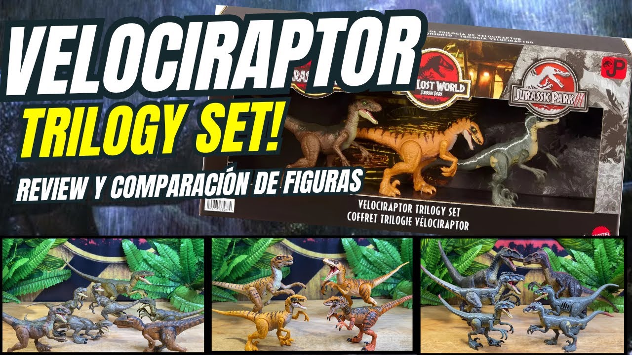 Trilogy Set! TODOS los raptores de Jurassic Park, The Lost World y Jurassic Park III desde 1993!