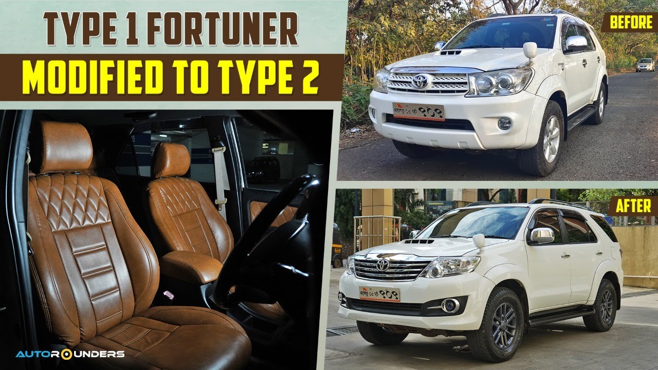 Fortuner type 1 modified to type 2 | 18 new Imported parts | Fuji white shade of Jaguar