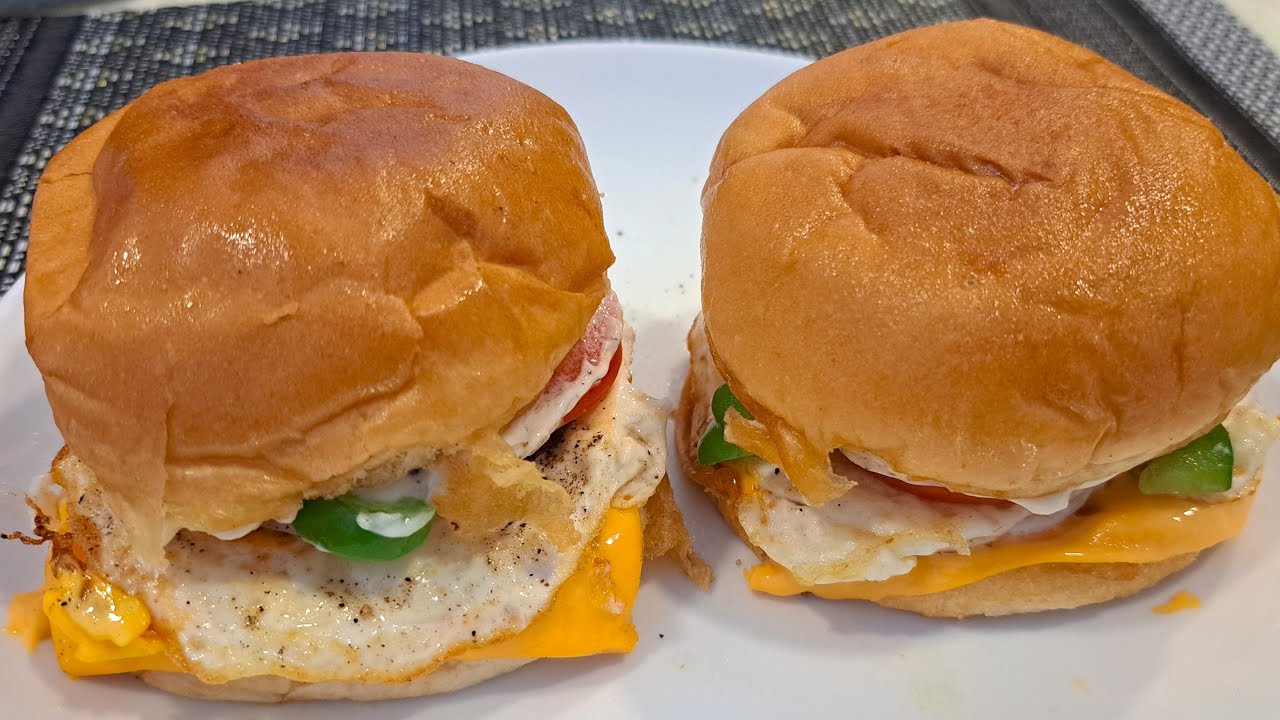 The best Egg Burger recipe at home! McEgg Burger Recipe! Nasta Recipes
