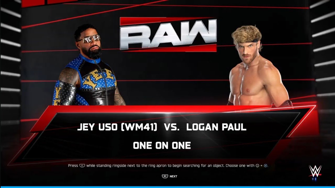 Джей Усо против Логана Пола. Raw. WWE 2K25