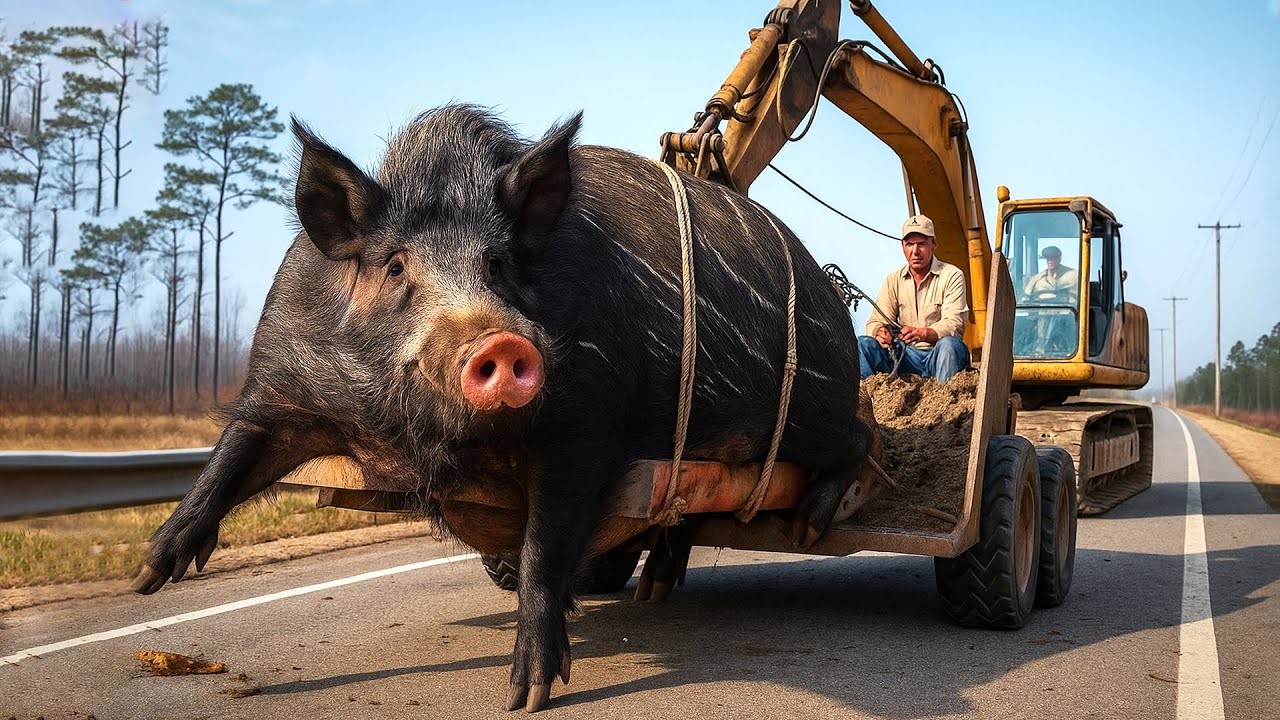 Как американские охотники справляются с гигантскими дикими кабанами весом 400 кг | Экстремальный ...