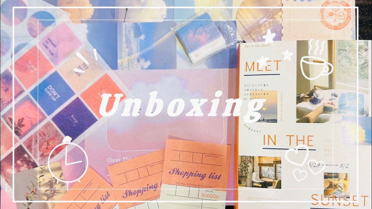 Scrapbook Set | Relaxing Rain Ambient Music Unboxing Sunset Scrapbooking Kit 🌦️