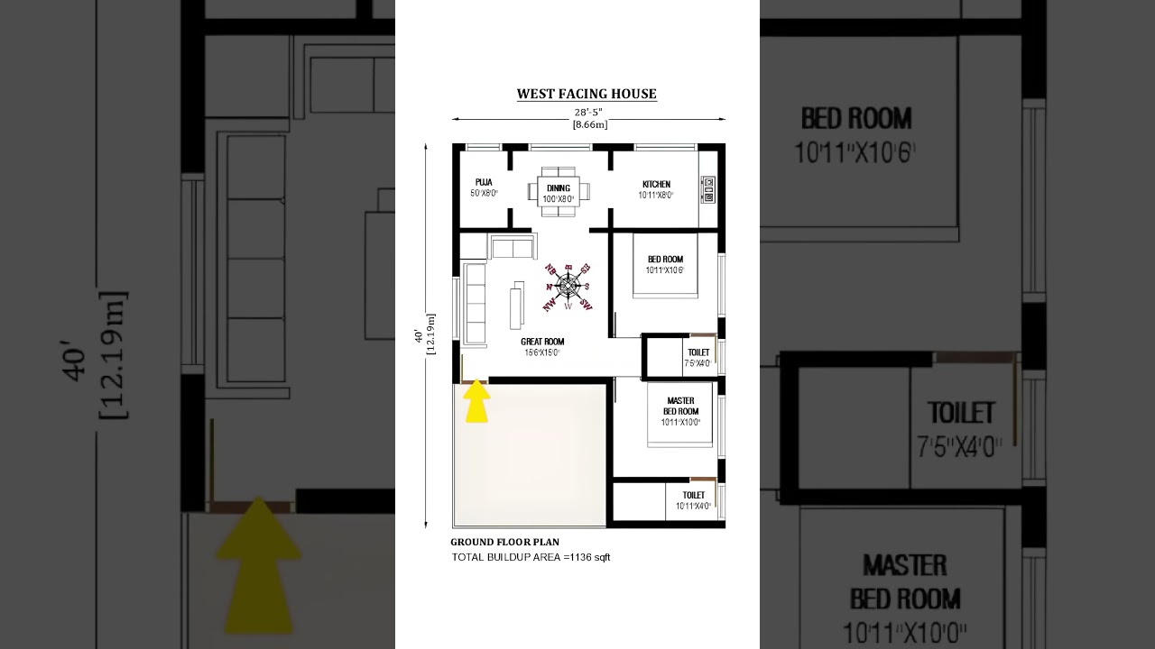 West facing house plans 🏠 #homedesign #architecture #realestate #housedesign  #houseplan #shorts