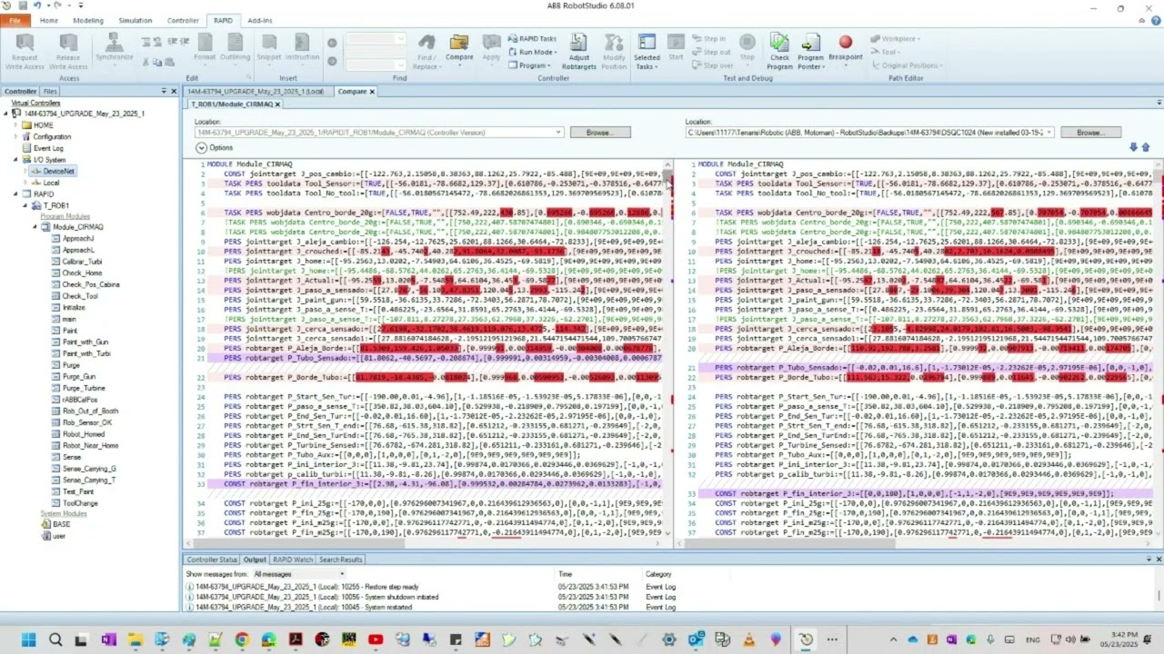 ABB IRC5/IRB140_Upgrade DSQC639 a DSQC1024 Error: Troubleshooting "Backup Restore" Issues