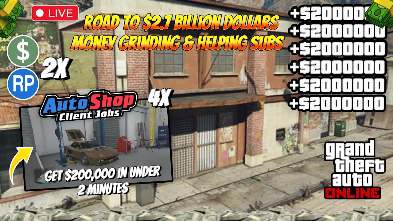 |LIVE| GTA online money grinding & helping subs, road to $2.7 billion dollars
