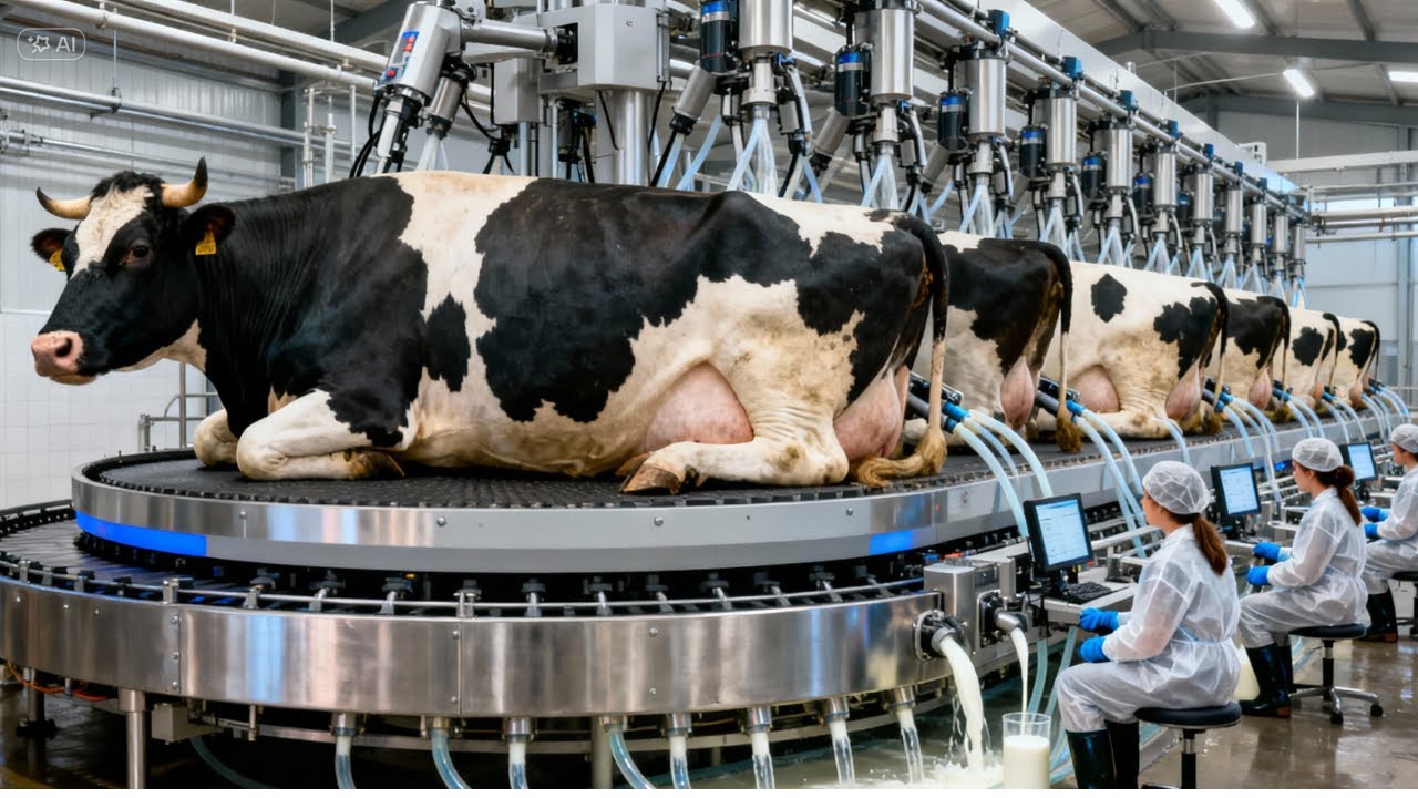 How Giant Dairy Farms Produce Milk at Massive Scale