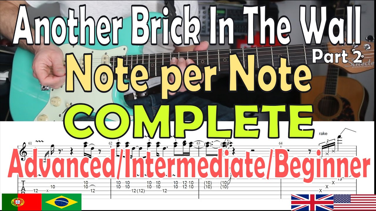 Another Brick In The Wall, Guitar Lesson, Tabs, How to play, Tutorial, Note per Note, All Levels