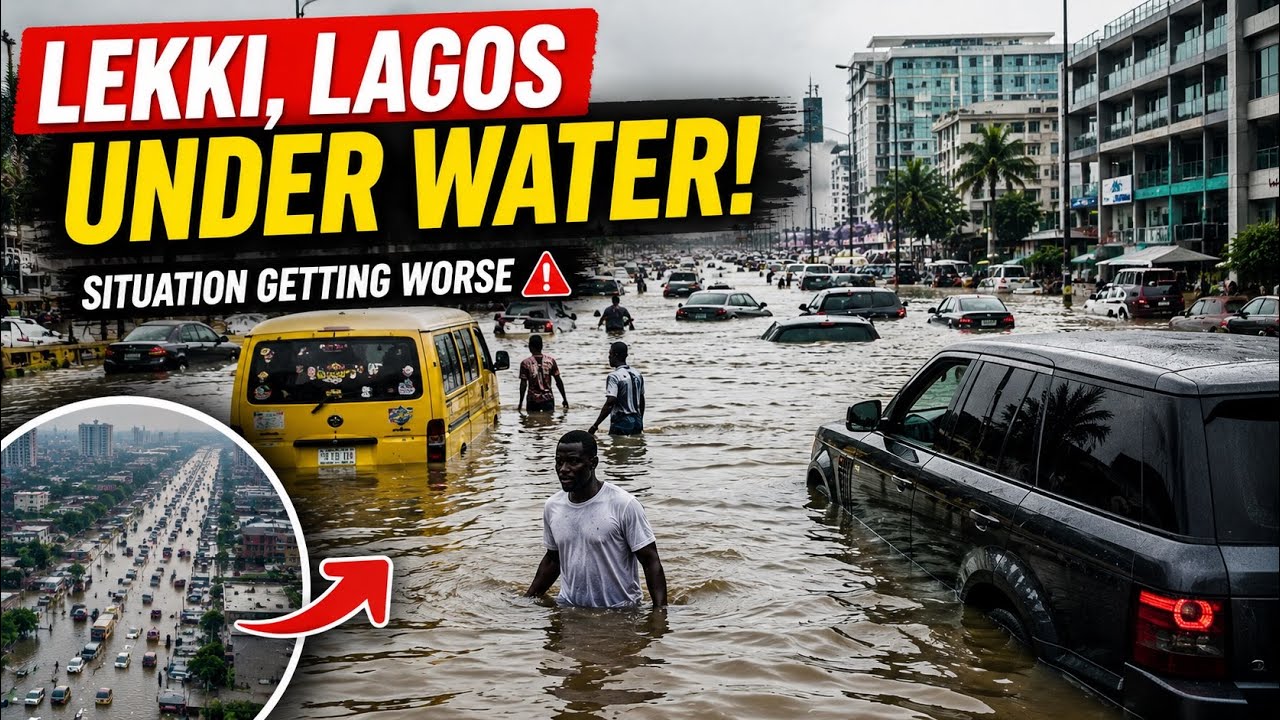 Lekki Flood Today: Cars Submerged as Heavy Rain Causes Massive Flooding in Lagos