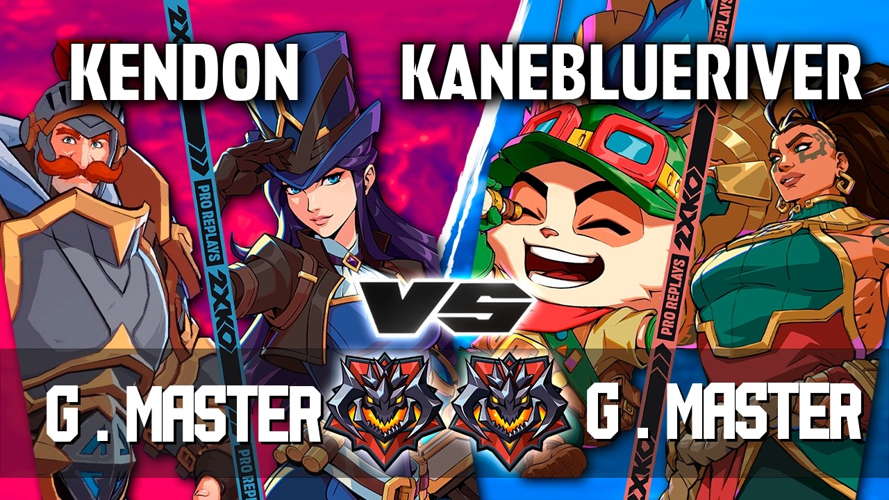 2XKO ▰ KENDON (Caitlyn-Braum) vs KANEBLUERIVER (Teemo-Illaoi) ▰ 2XKO Pro level replays