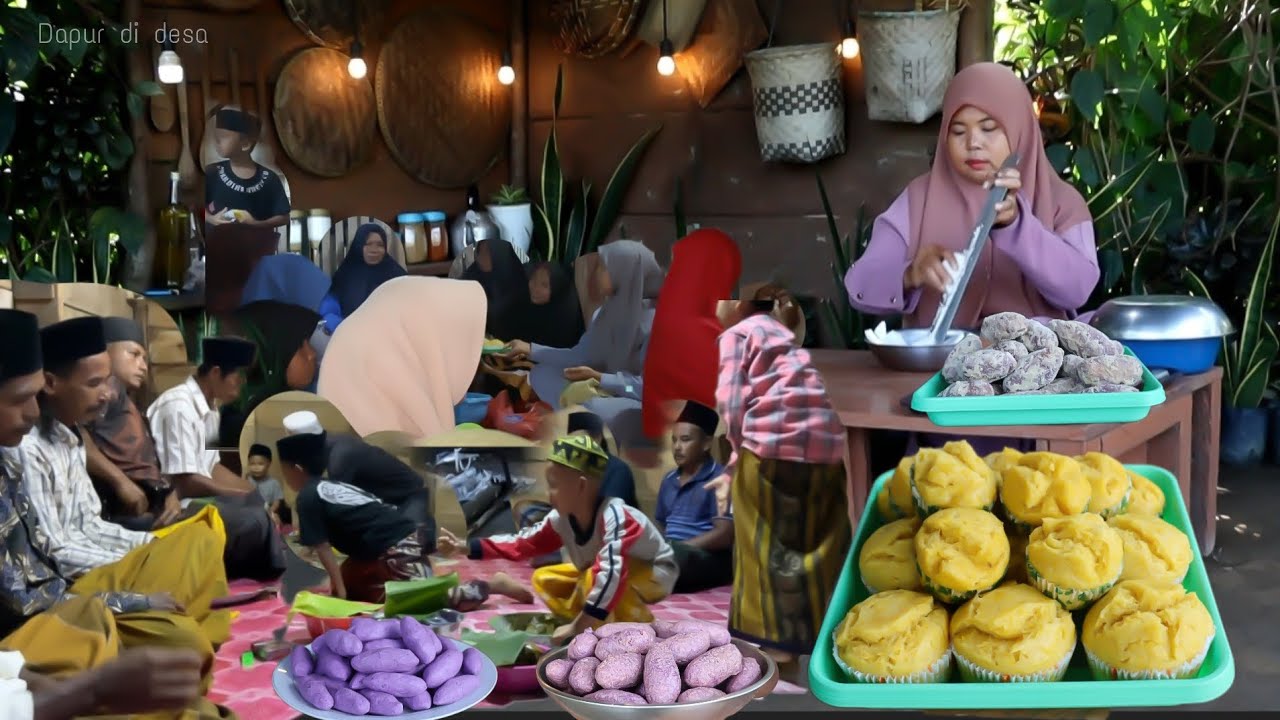 Membuat kue bolu labu & getas untuk sametan bersama di desa, hidup di desa 