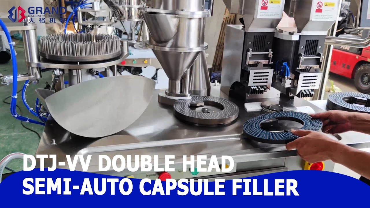 DTJ-VV Double Feeder Semi-auto Powder Capsule Filling Machine 2 Head Semi-automatic Capsule Filler