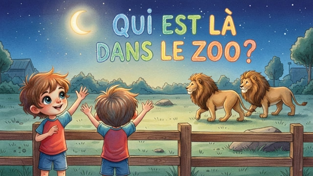 Chanson Zoo enfants : Qui est là? Comptine éducative et rigolote avec singe, zèbre, éléphant, hippo