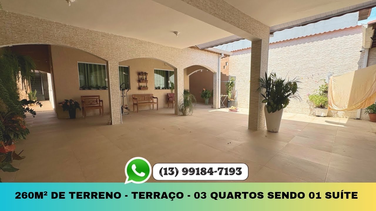 Casa à venda em rua pavimentada, perto dos comércios - 03 quartos sendo 01 suíte e Terraço 