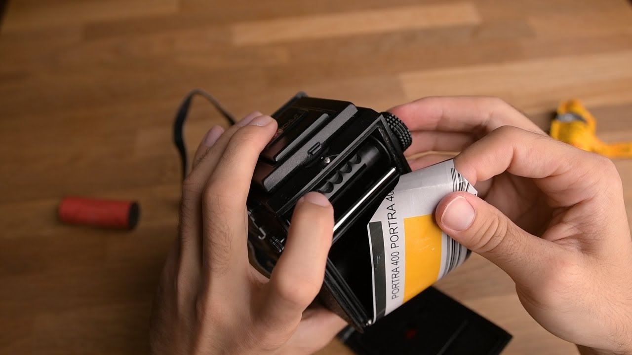 Trying to load my Lubitel 166 U with the first film - I almost failed