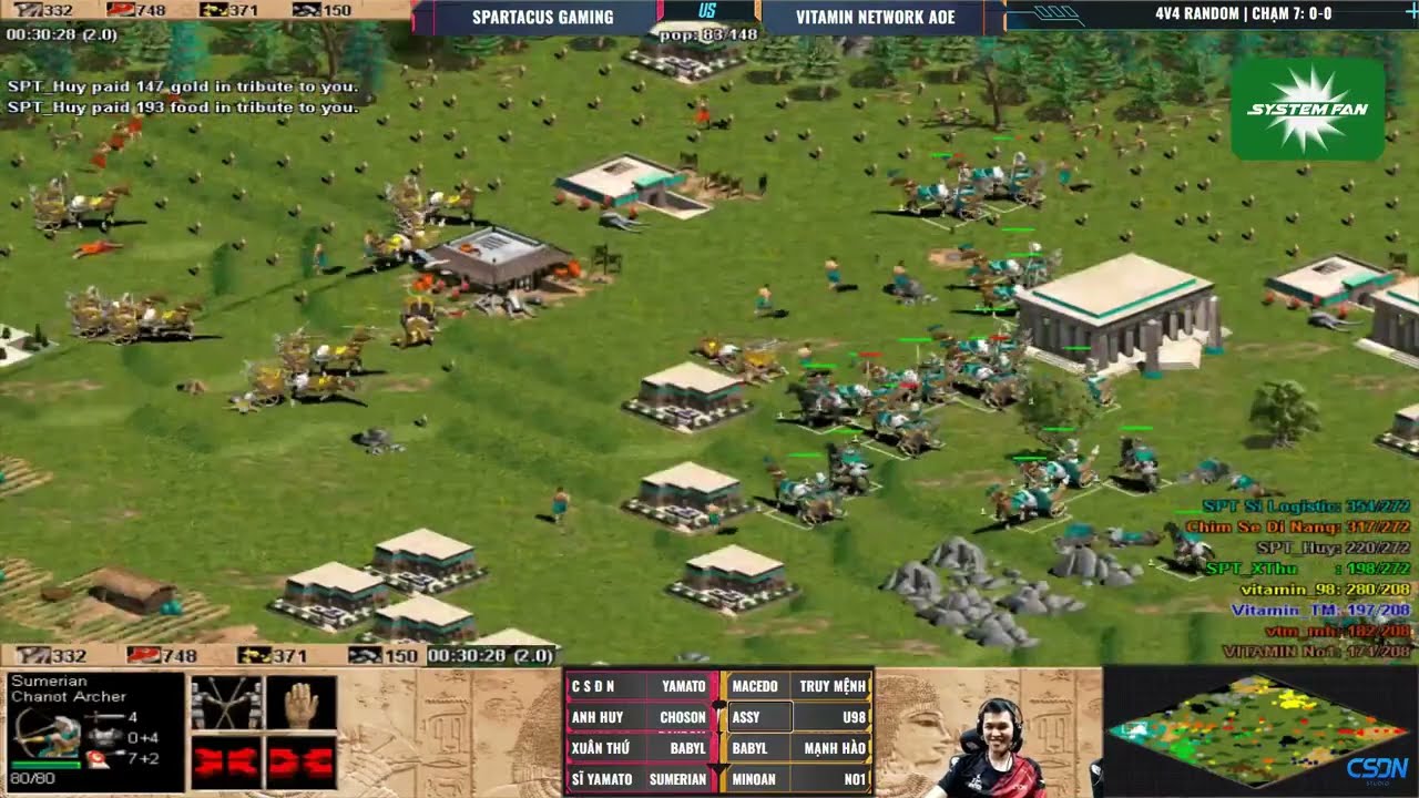 Spartacus vs Vitamin | 4vs4 Random | 03/05/2024 #aoe #chimsedinang