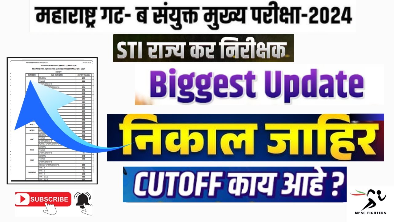 MPSC Group B Result 2024 | Final Result Declared | STI | Cutoff & Selected Candidates Details 2026