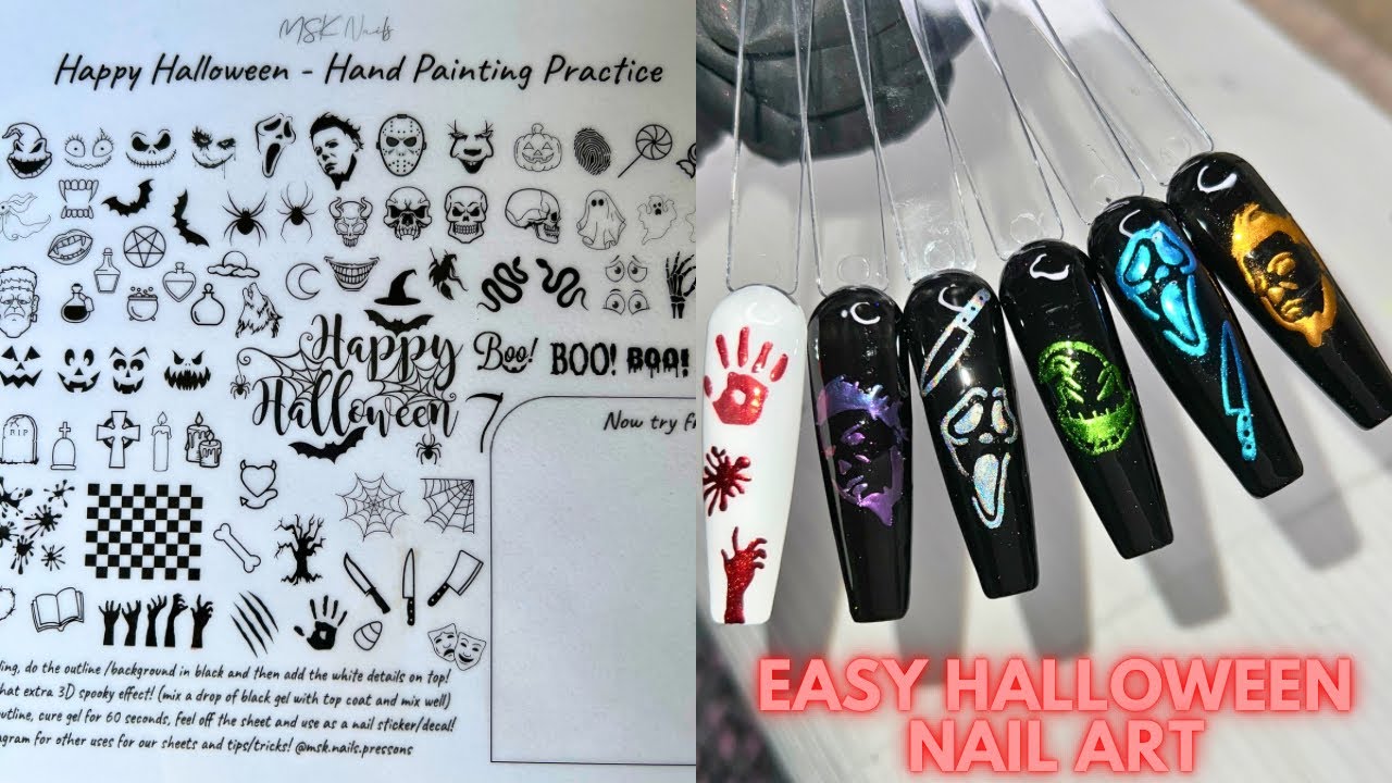 MUST HAVE NAIL ART SHEET | Easy Halloween Nail Art For Beginners