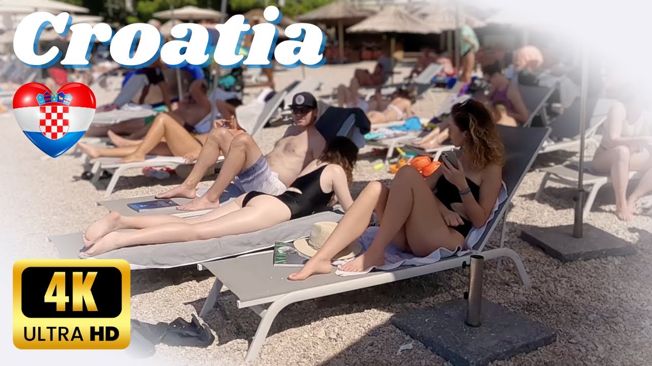 CROATIA, MAKARSKA🌴 4K Beach Walking in Dalmatia with Bikini Beach Walk