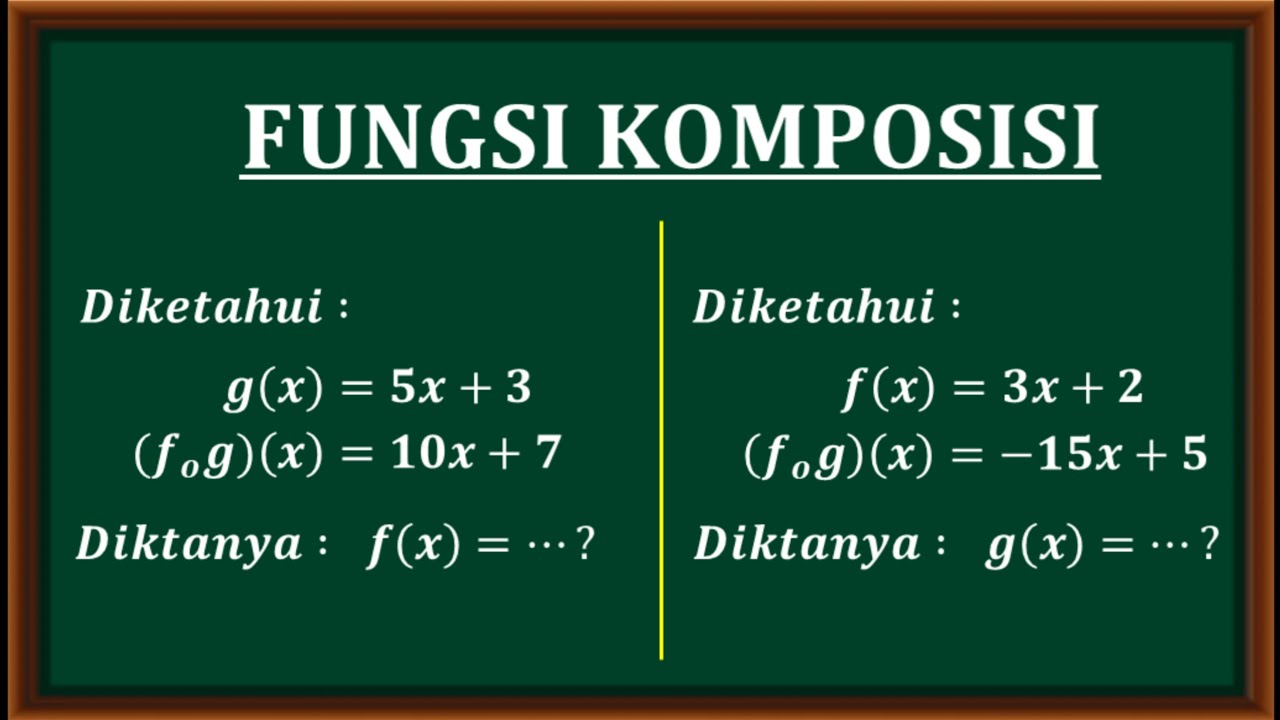 Fungsi komposisi : cara menentukan fungsi f(x) dan fungsi g(x)