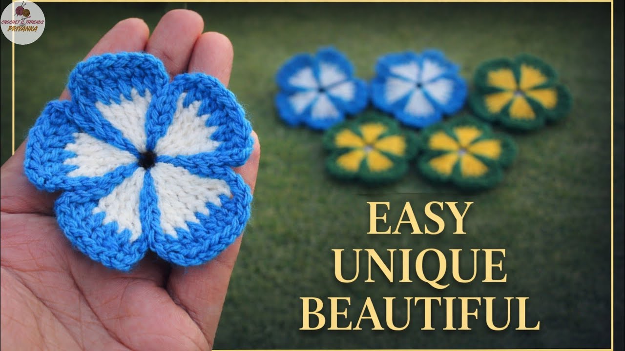 Beautiful Crochet Flower "🌸"New Pattern For Beginners| Step By Step Hindi Tutorial| फूल बनाना सीखें।