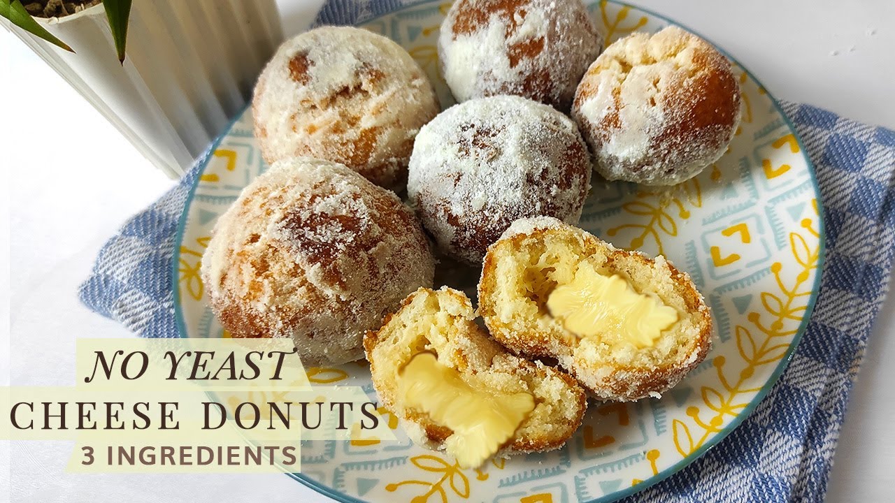 CHEESY DONUT RECIPE WITHOUT YEAST | 3 Ingredients Easy No Yeast Cheese Donuts Recipe