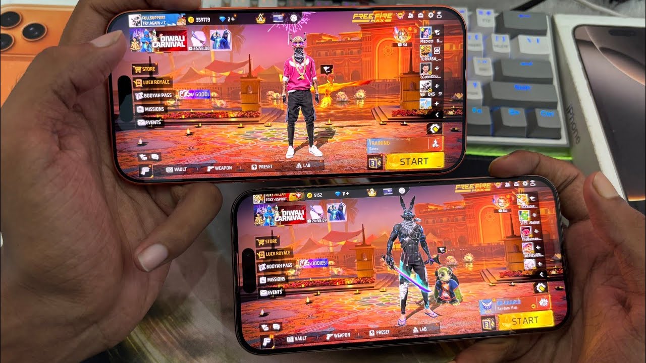 Распаковка iPhone 17 Pro Max против iPhone 16 Pro Max 🎁 и игровой тест Garena Free Fire