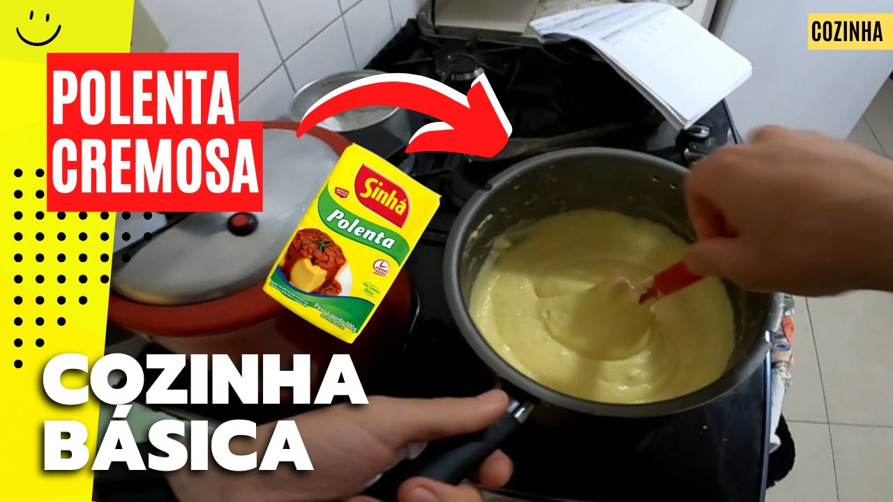 POLENTA CREMOSA | Aprendi COMO FAZER com 6 INGREDIENTES | PRIMEIRO VÍDEO DO CANAL | Cozinha Básica