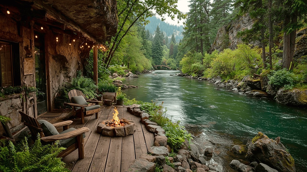 This Spring Riverside Porch Campfire & Nature Sounds Scene Feels Like a Fresh Start