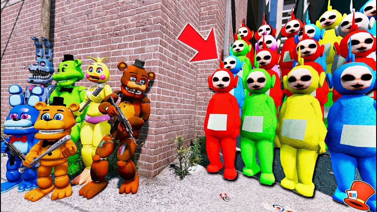 CAN THE ANIMATRONICS DEFEAT THE EVIL SLENDYTUBBIES ARMY? (GTA 5 Mods FNAF RedHatter)