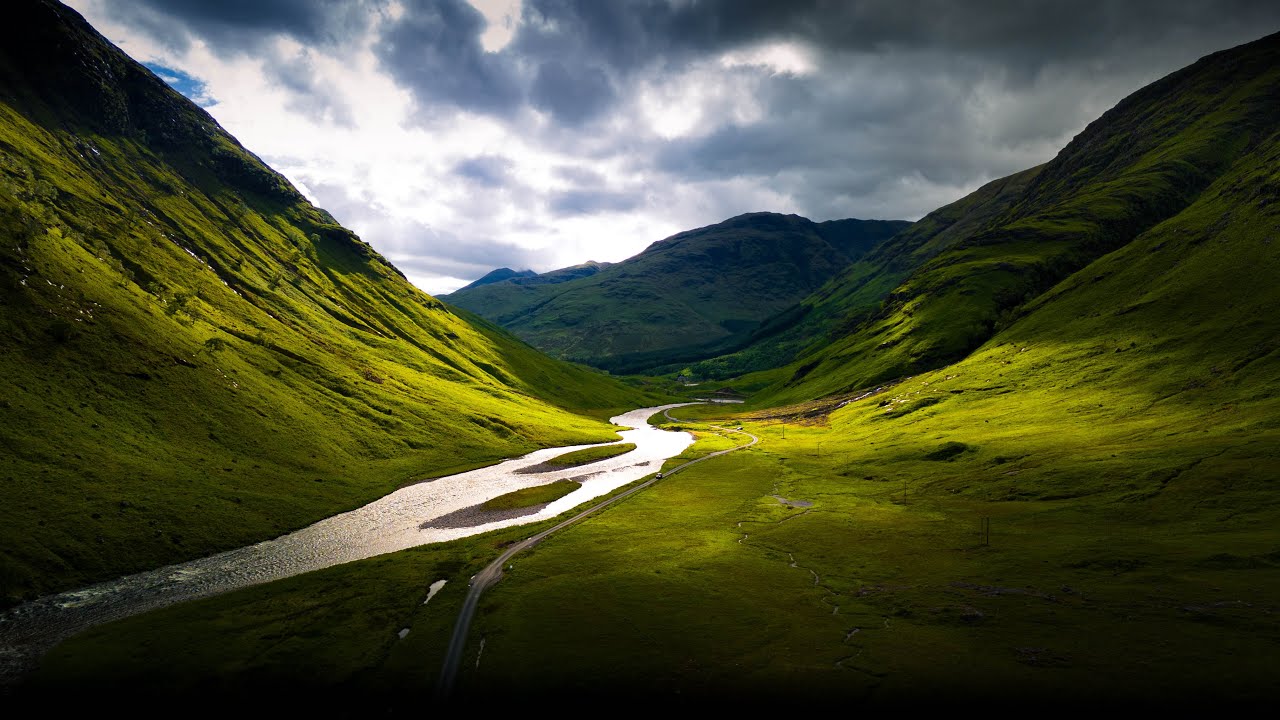 Spectacular Scotland from above. Isle of Skye, Glen etive