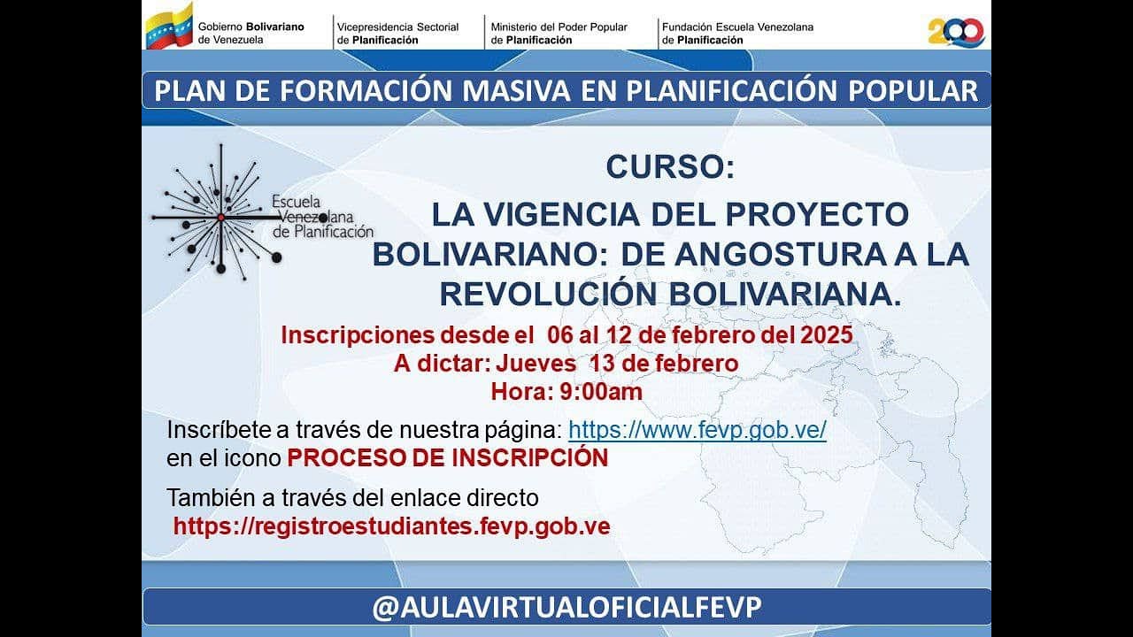 LA VIGENCIA DEL PROYECTO BOLIVARIANO: DE ANGOSTURA A LA REVOLUCIÓN BOLIVARIANA.