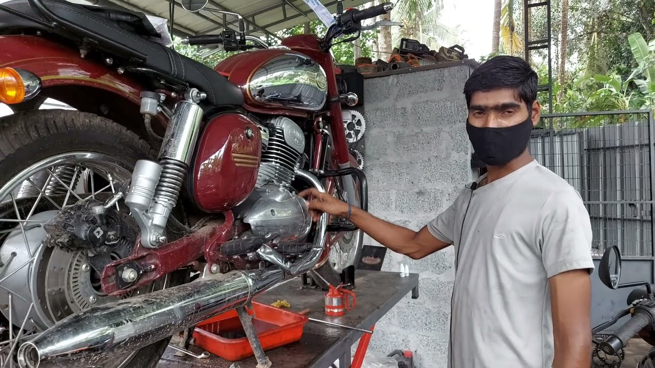 how to change engine oil jawa classic 42