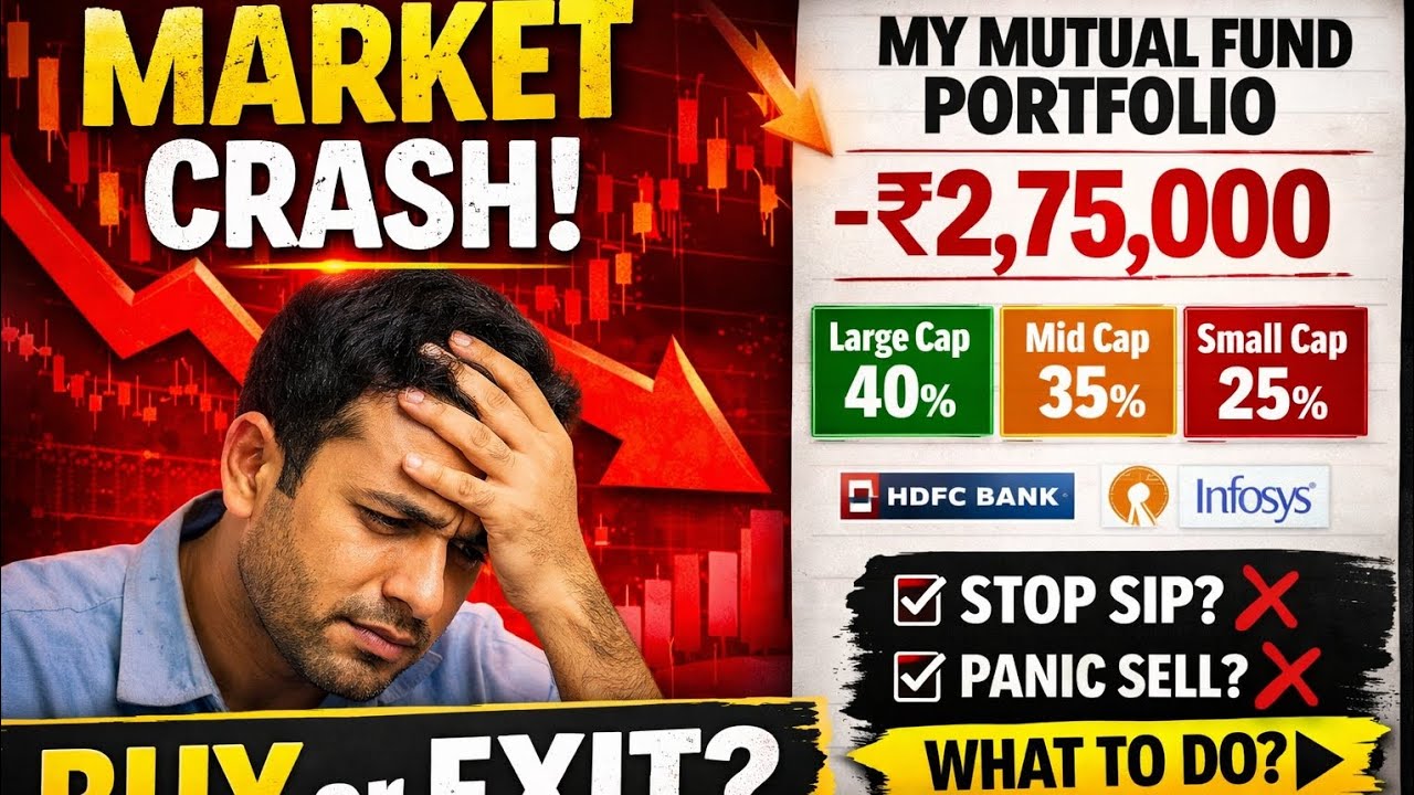 Market Crash 😨 | My Mutual Fund Portfolio Down | SIP Stop Ya Continue?