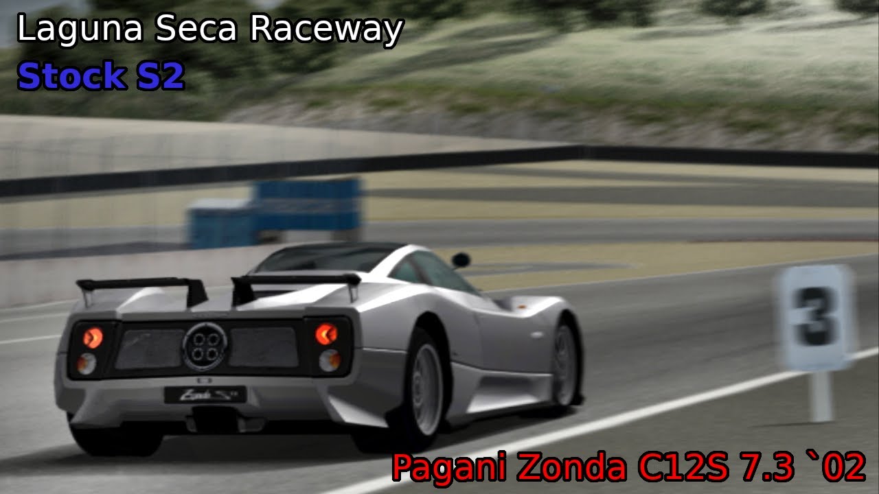 GT4 HOTLAP STOCK S2 | Laguna Seca Raceway + Pagani Zonda C12S 7.3 `02