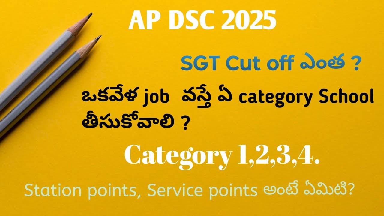 AP DSC 2025 SGT CUT OFF | HRA |CATEGORIES OF SCHOOLS | CATEGORY 1 2 3 4