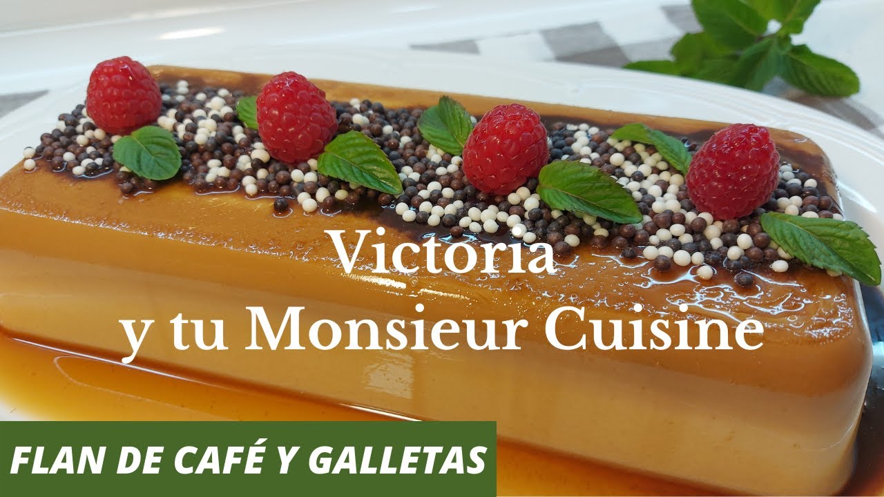 Como hacer FLAN de CAFÉ y GALLETAS súper rápido🍮🥮en Monsieur Cuisine y Thermomix