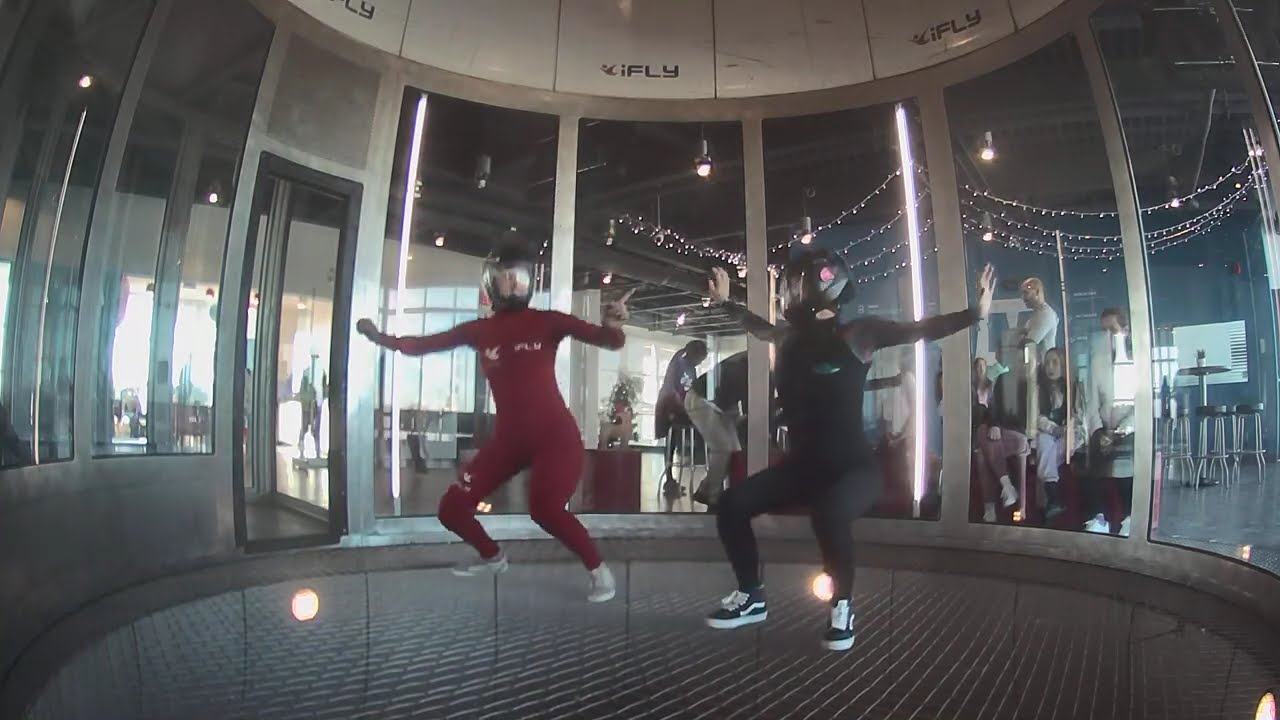 Front flips practice in the wind tunnel