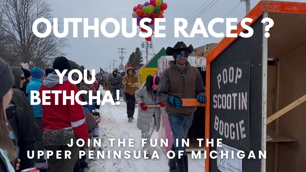OUTHOUSE RACES IN MICHIGAN? Trenary Outhouse Classic #upperpeninsulaofmichigan #outhouseraces