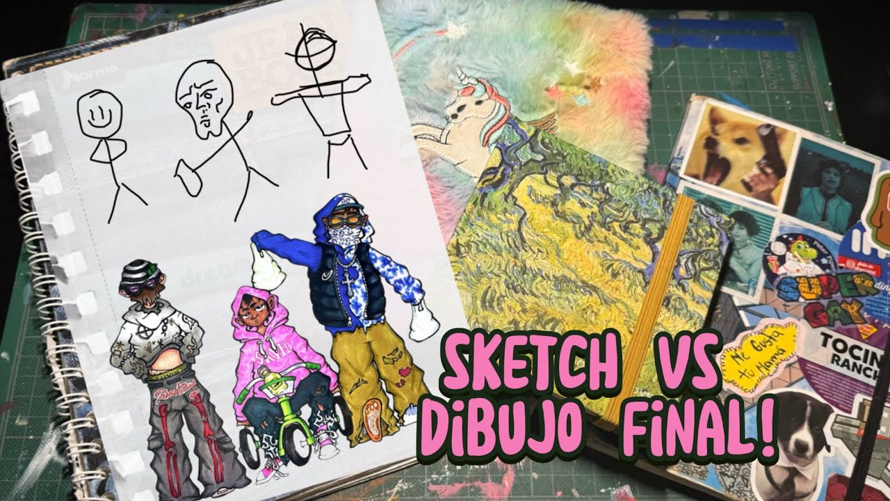 Sketchbook vs Dibujo final (sketchbook tour, confiando en el proceso) 
