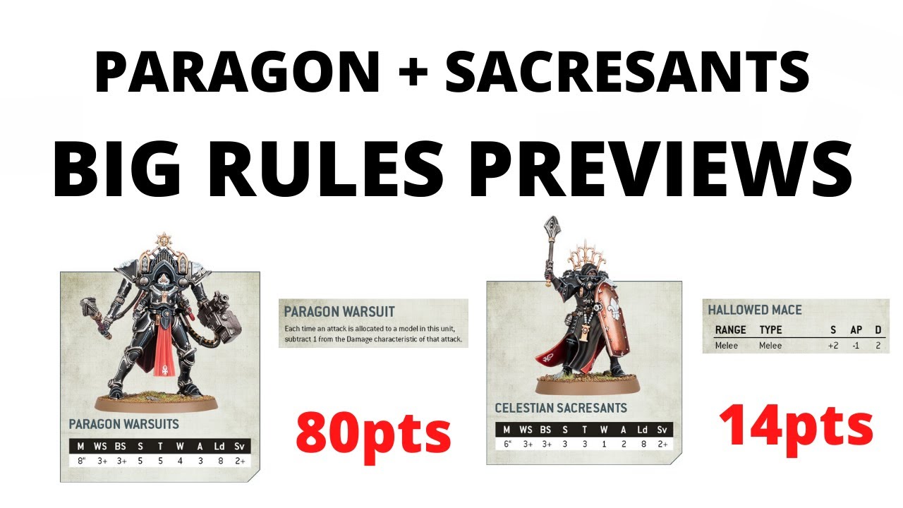 Sisters of Battle Rules Previews - Paragon and Sacresant Stats, Blessings of the Faithful and MORE