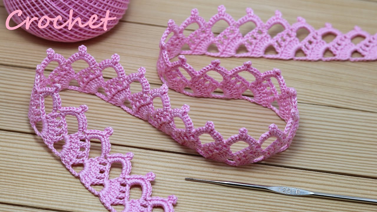 Простое ЛЕНТОЧНОЕ КРУЖЕВО вязание крючком КАЙМА мастер-класс  How to Crochet Lace Tape Ribbon