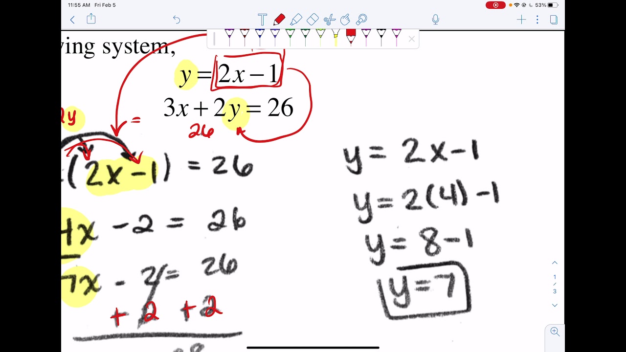 5-1  Solving Systems of Equations by Substitution (no glitch)