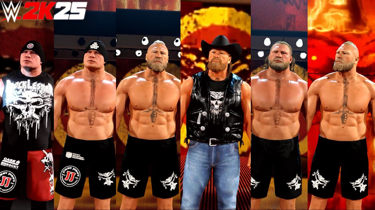 WWE 2K25 Брок Леснар Различные версии Модификации, Вход и Победное Движение