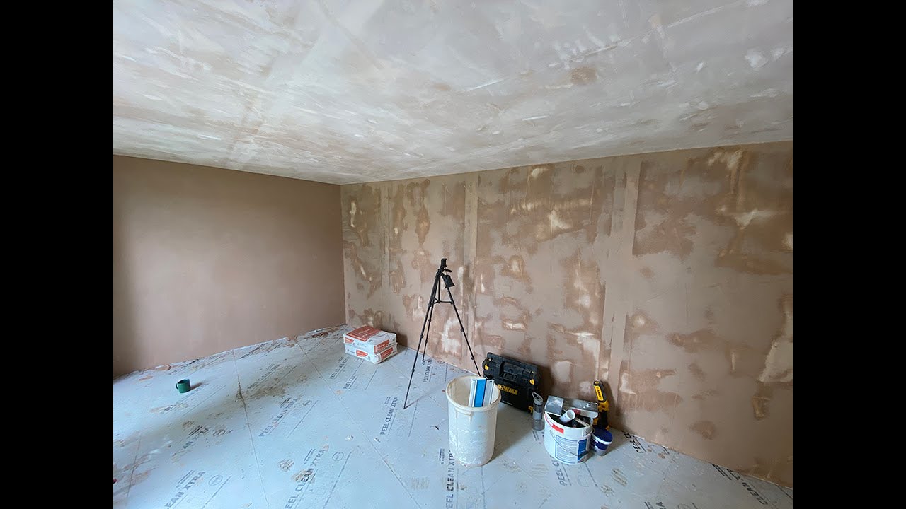 Garden Room: Plastering Finished Off Using The Speed Skim Tool!!