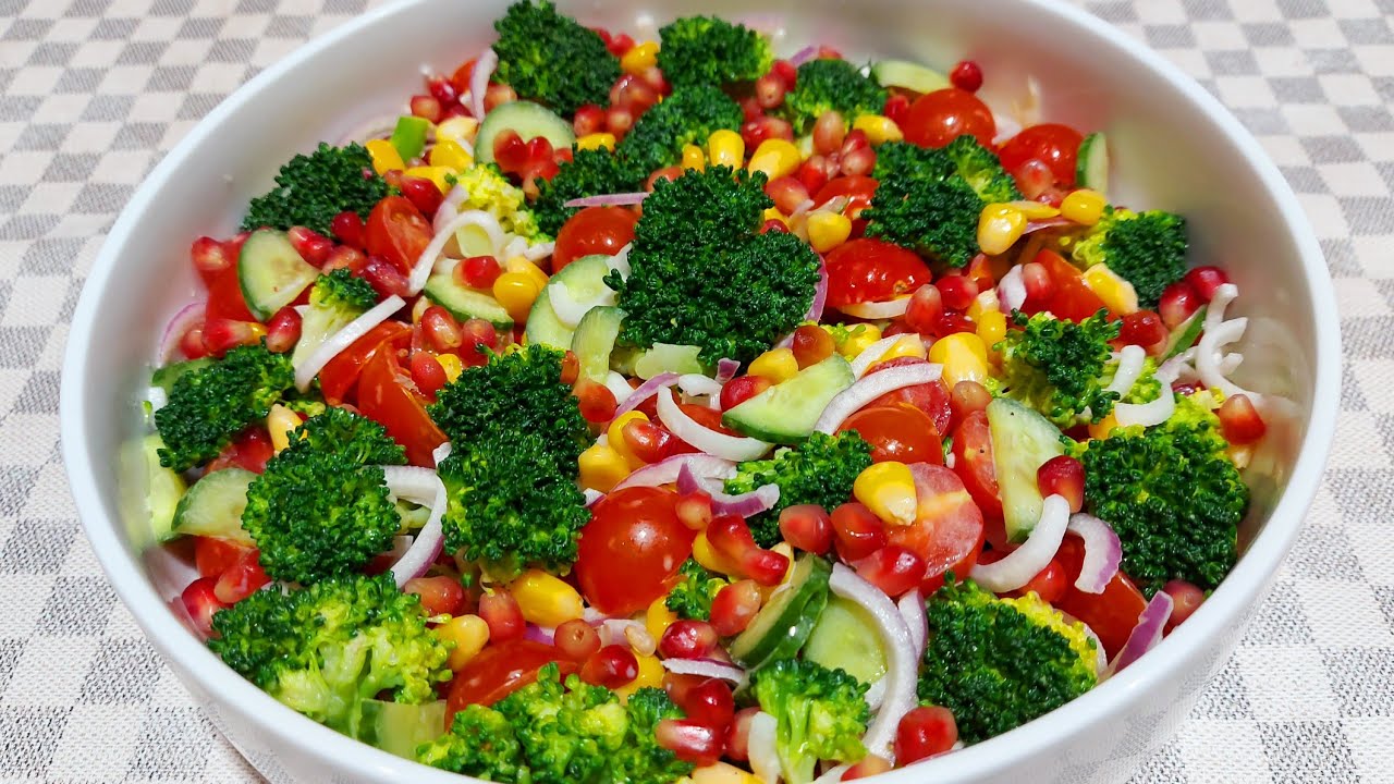 سلطة البروكلي 🥦 الغنية بالمعادن والفيتامينات 😍 مع صوص وهمي ولذيذ 😋
