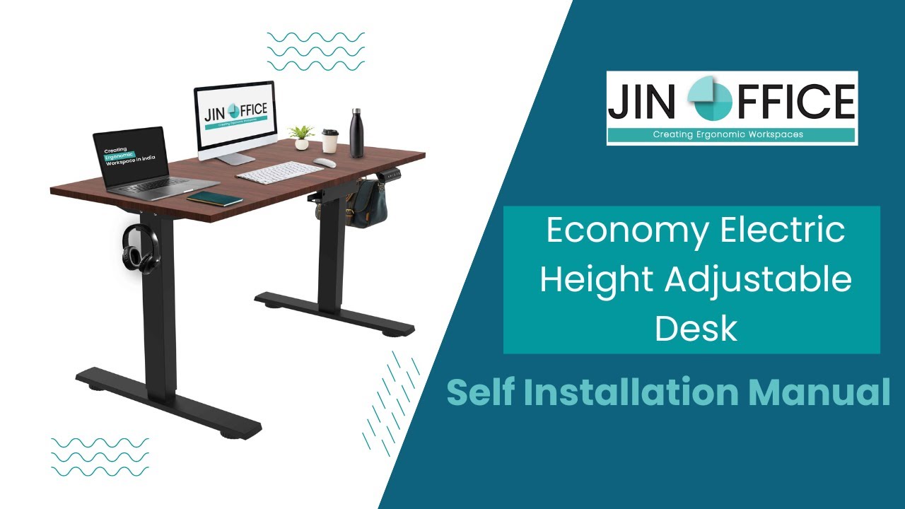 Jin Office Electric Sit Stand Desk Installation video J11-Black
